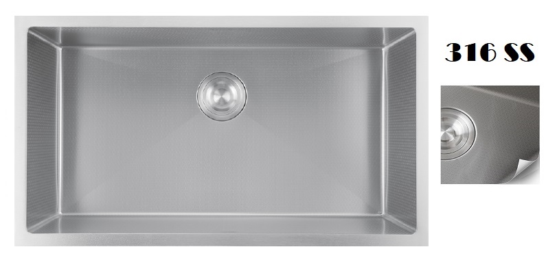 EACO 316 Stainless Steel Nano + Honey Comb Kitchen Sink - 316KS-80SS